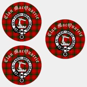 Clan MacQuarrie Tartan und Wappen Round Etiketten
