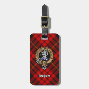 Clan MacQueen Crest über Tartan Gepäckanhänger