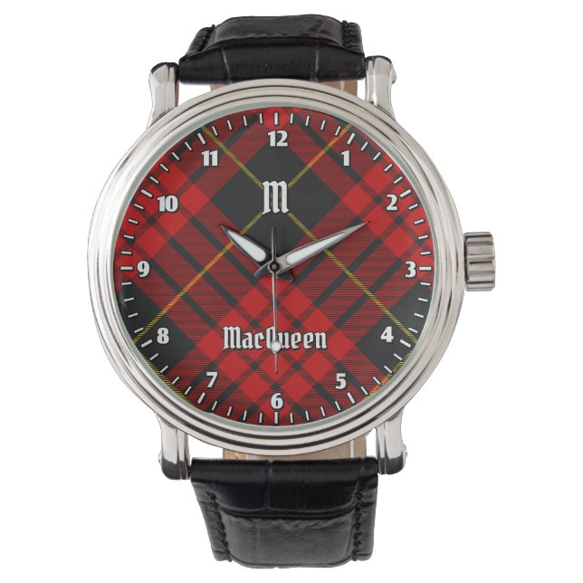 Clan MacQueen Tartan Armbanduhr (Vorderseite)