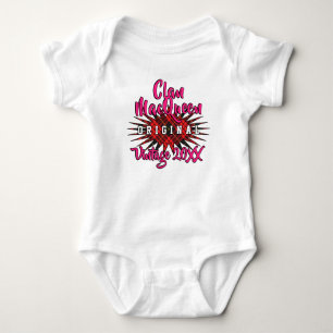 Clan MacQueen Tartan Burst Vintag Geburtstag Baby Strampler