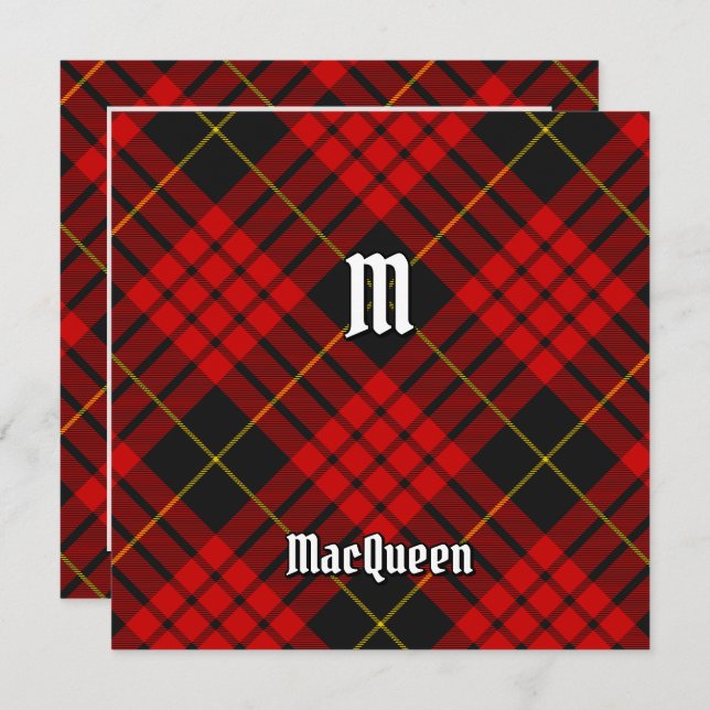 Clan MacQueen Tartan Einladung (Vorne/Hinten)