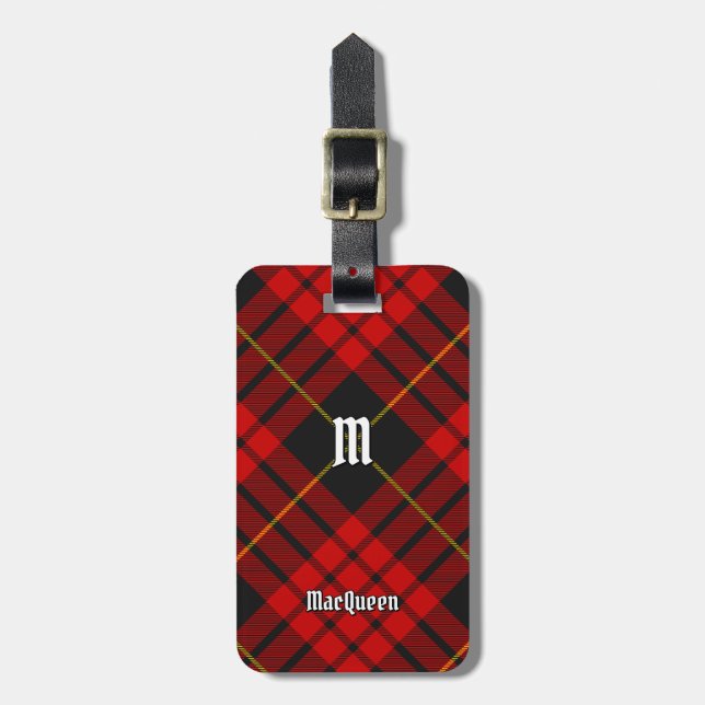 Clan MacQueen Tartan Gepäckanhänger (Vorderseite vertikal)