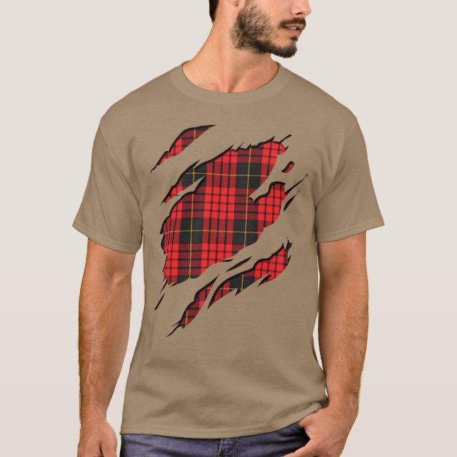 Clan MacQueen Tartan-karierte Effekte T-Shirt (Vorderseite)