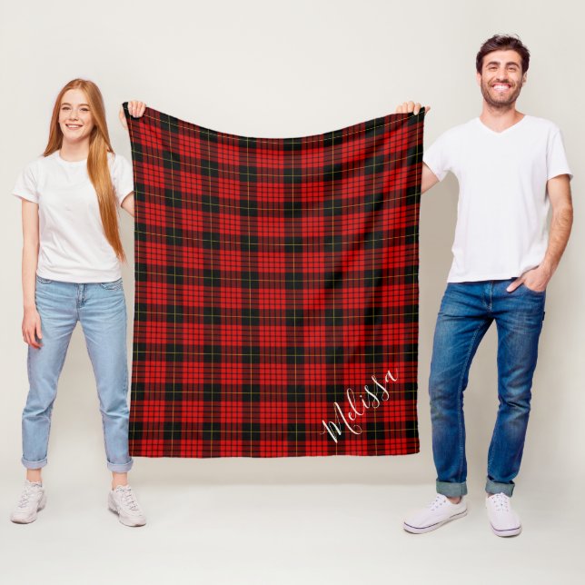 Clan MacQueen Tartan Karierter Personalisierter Na Fleecedecke (Beispiel)