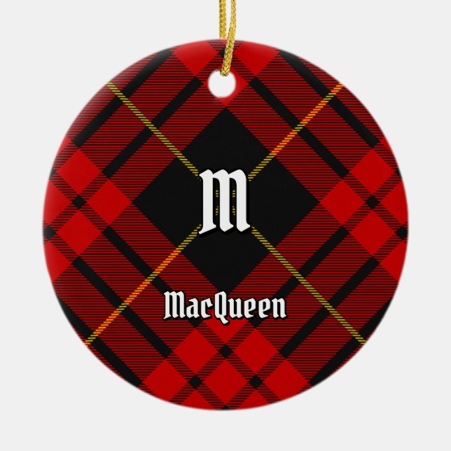 Clan MacQueen Tartan Keramik Ornament (Vorne)