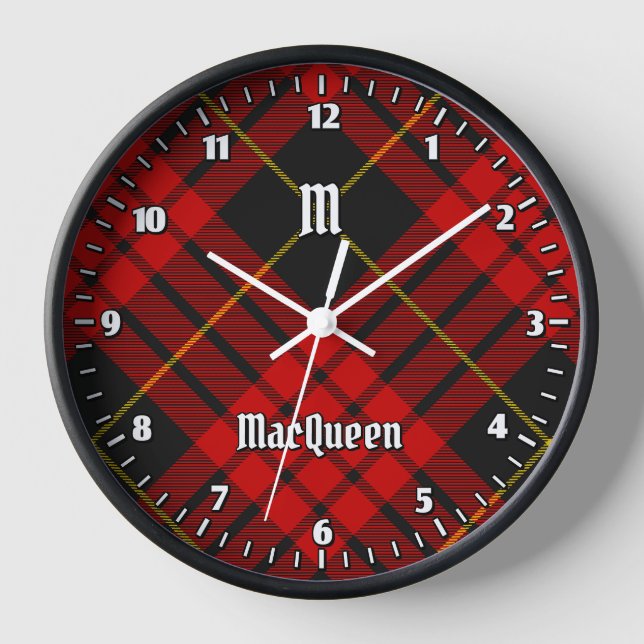 Clan MacQueen Tartan Uhr (Vorderseite)