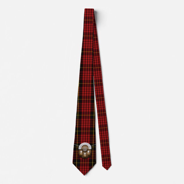 Clan MacQueen Tartan und Sporran Krawatte (Vorderseite)