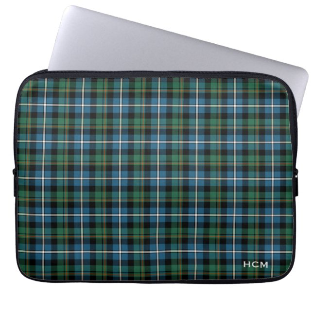 Clan MacRae Hunting Tartan Scottish Kariert Monogr Laptopschutzhülle (Vorderseite)