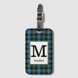 Clan MacRae Jagd Tartan Mit Monogramm Gepäckanhänger