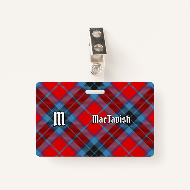 Clan MacTavish Tartan Ausweis (Vorderseite mit Klammer)