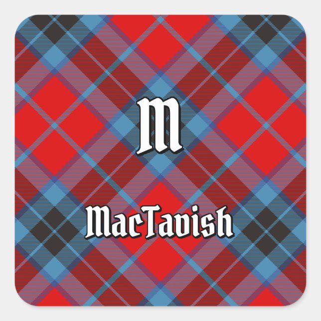 Clan MacTavish Tartan Quadratischer Aufkleber (Vorderseite)