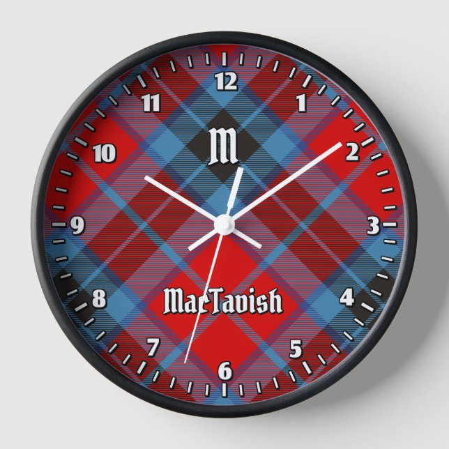 Clan MacTavish Tartan Uhr (Vorderseite)