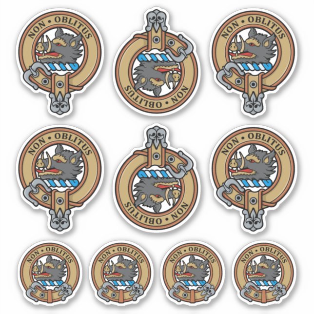 Clan MacTavish Wappen Sticker Set (Vorderseite)