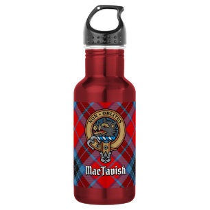 Clan MacTavish-Wappen über Tartan Edelstahlflasche