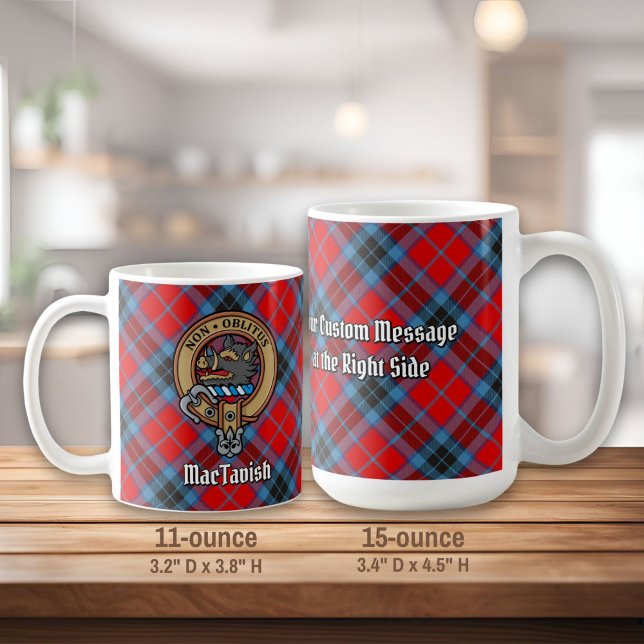 Clan MacTavish Wappen über Tartan Kaffeetasse (Von Creator hochgeladen)