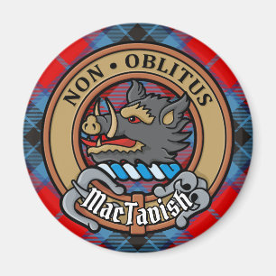 Clan MacTavish Wappen über Tartan Magnet