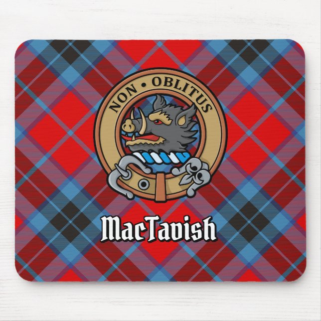 Clan MacTavish Wappen über Tartan Mousepad (Vorne)