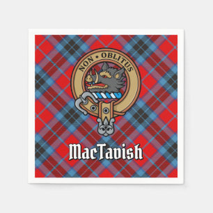Clan MacTavish Wappen über Tartan Serviette