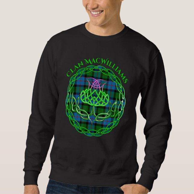 Clan Macwilliams Scottish Tartan Celtic Thistle Sweatshirt (Vorderseite)
