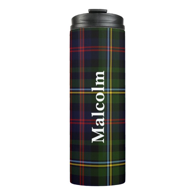 Clan Malcolm Kariert Custom Thermal Tumbler Thermosbecher (Vorderseite)