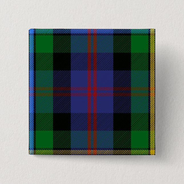 Clan Malcolm Tartan Button (Vorderseite)
