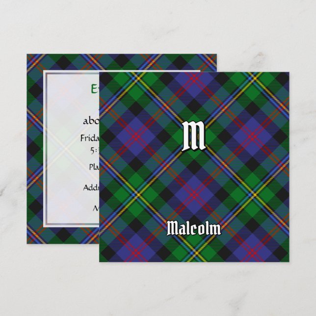 Clan Malcolm Tartan Einladung (Vorne/Hinten)