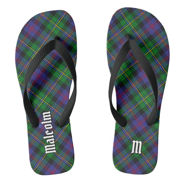 Clan Malcolm Tartan Flip Flops (Fußbett)