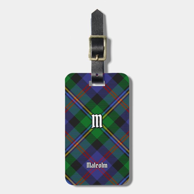 Clan Malcolm Tartan Gepäckanhänger (Vorderseite vertikal)