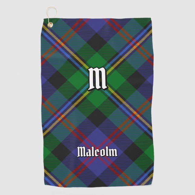 Clan Malcolm Tartan Golfhandtuch (Vorderseite)