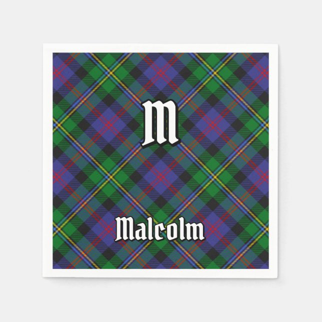 Clan Malcolm Tartan Serviette (Vorderseite)