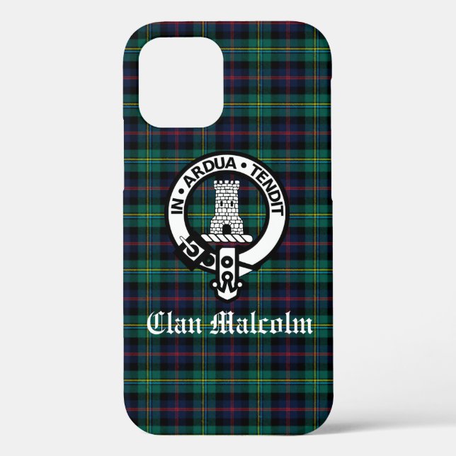 Clan Malcolm Tartan und Wappen Case-Mate iPhone Hülle (Rückseite)