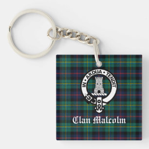 Clan Malcolm Wappen Abzeichen und Tartan Schlüsselanhänger