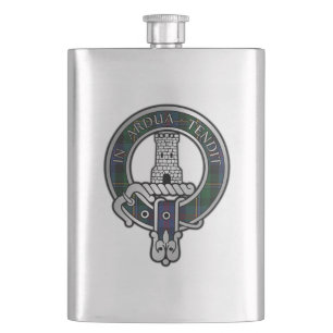 Clan Malcolm Wappen & Tartan Flask Flachmann