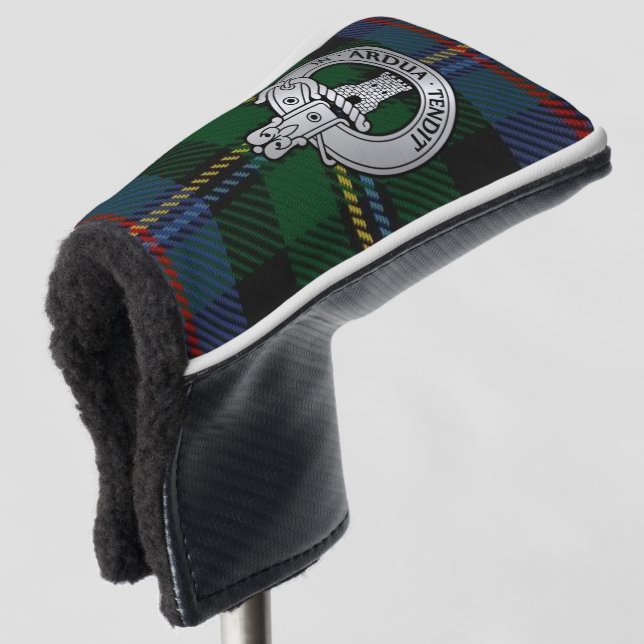 Clan Malcolm Wappen & Tartan Golf Headcover (3/4 Vorderseite)