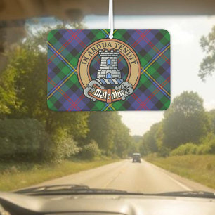 Clan Malcolm-Wappen über Tartan Autolufterfrischer