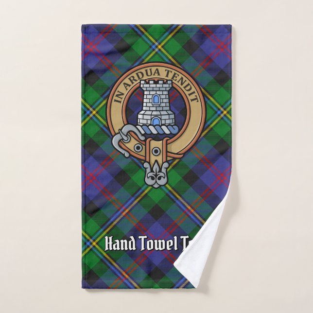Clan Malcolm-Wappen über Tartan Badhandtuch Set (Handtuch)
