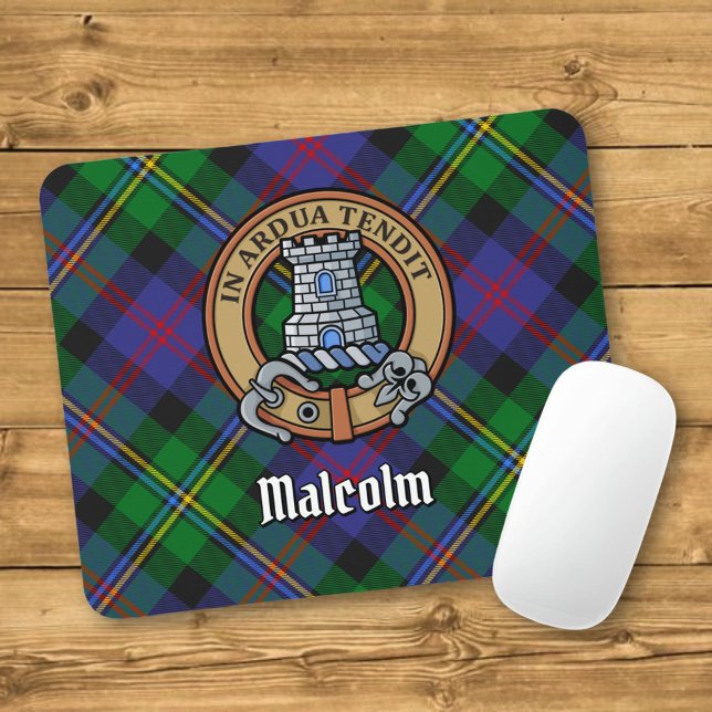 Clan Malcolm-Wappen über Tartan Mousepad (Von Creator hochgeladen)