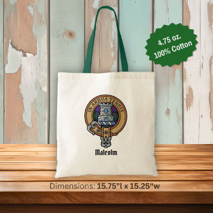 Clan Malcolm-Wappen über Tartan Tragetasche