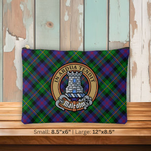 Clan Malcolm-Wappen über Tartan Zubehörtasche