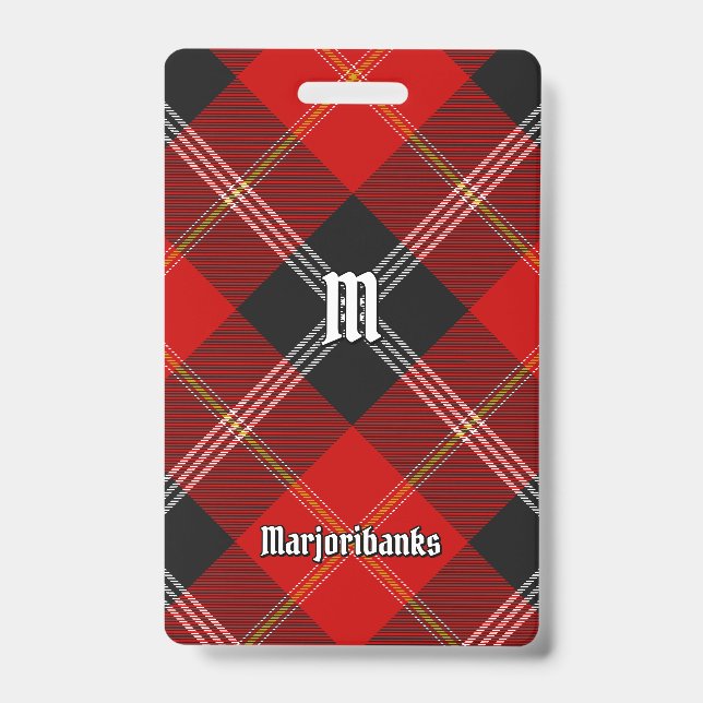 Clan Marjoribanks Tartan Ausweis (Vorderseite)