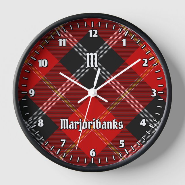 Clan Marjoribanks Tartan Uhr (Vorderseite)