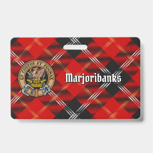 Clan Marjoribanks-Wappen auf Tartan Ausweis