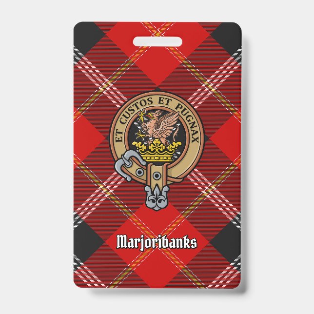 Clan Marjoribanks Wappen über Tartan Ausweis (Vorderseite)
