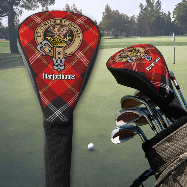 Clan Marjoribanks Wappen über Tartan Golf Headcover (Von Creator hochgeladen)