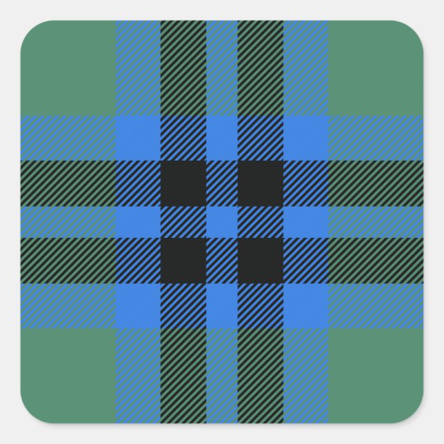 Clan Marshall Tartan Quadratischer Aufkleber (Vorderseite)