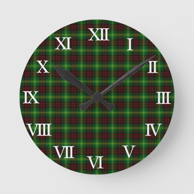 Clan-MartinTartan Runde Wanduhr (Vorderseite)