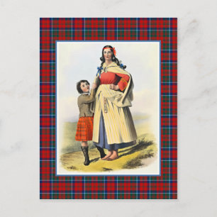 Clan Matheson Vintag Illustration Tartan Frame Postkarte