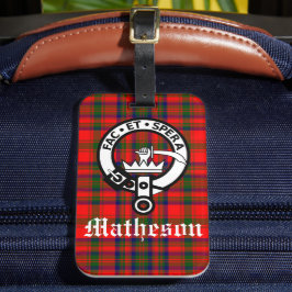 Clan Matheson Wappen Abzeichen und Tartan Gepäckanhänger