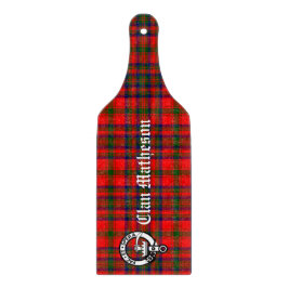 Clan Matheson Wappen Abzeichen und Tartan Schneidebrett