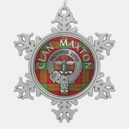 Clan Maxton Wappen & Tartan Schneeflocken Zinn-Ornament